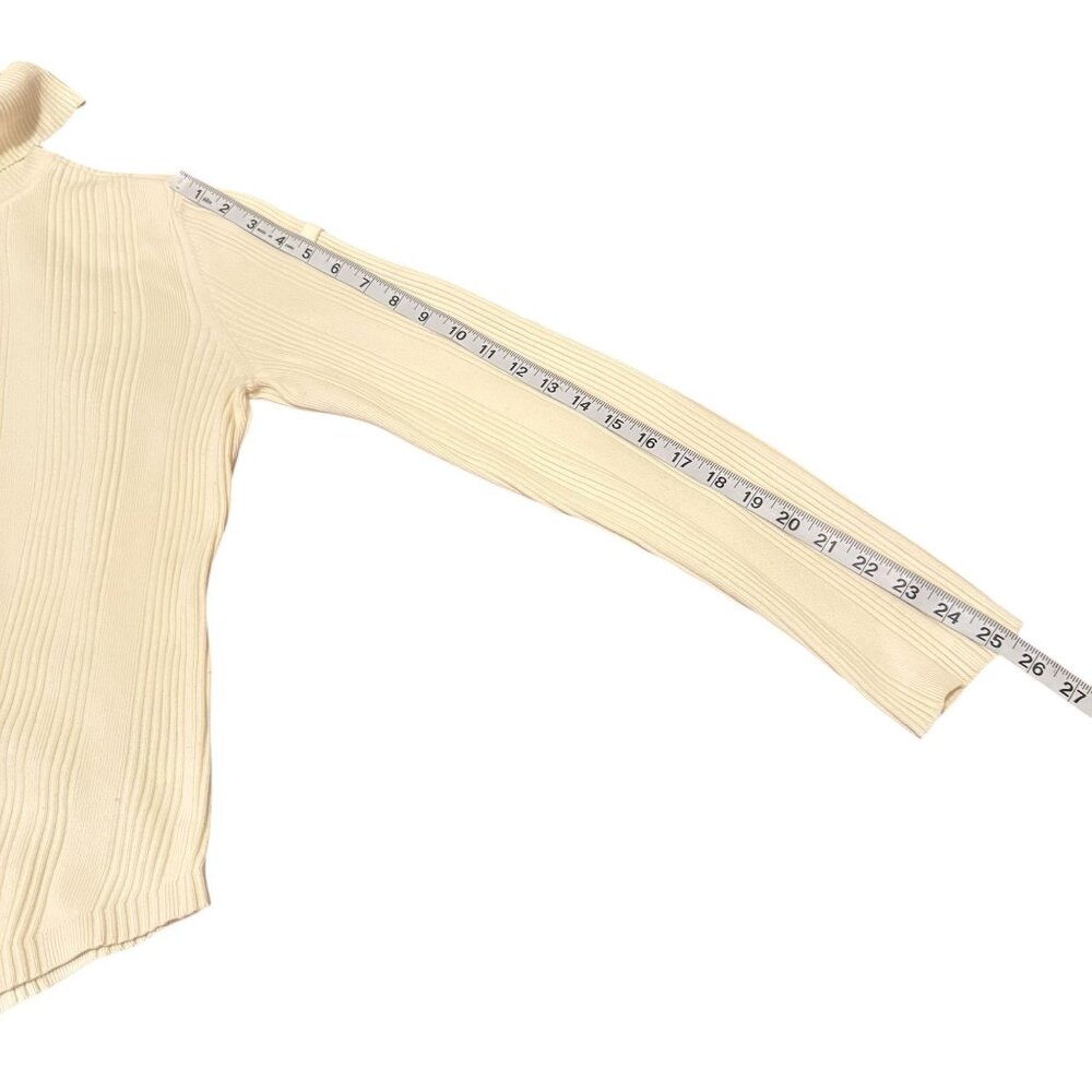 Tommy Hilfiger Sweater Women's Large White Turtleneck Knit Long Sleeve Sweater - Picture 7 of 11
